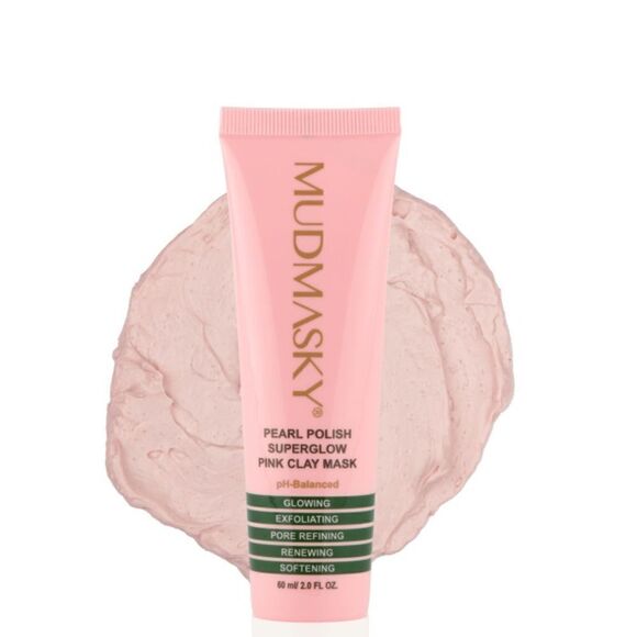 Mudmasky Pearl Polish Super Glow Pink Clay Mask - Picture 1 of 5